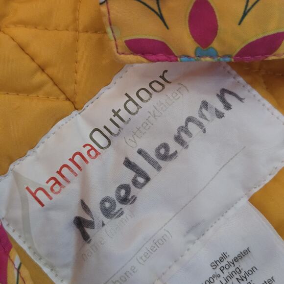 Hanna Andersson Snowsuit Multicolor Floral Hooded Quilted Lined Full Zipper 80cm - Picture 9 of 9